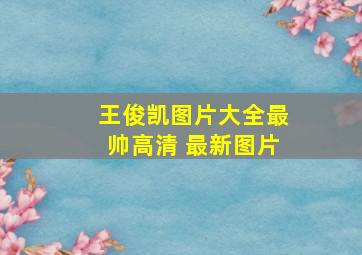 王俊凯图片大全最帅高清 最新图片